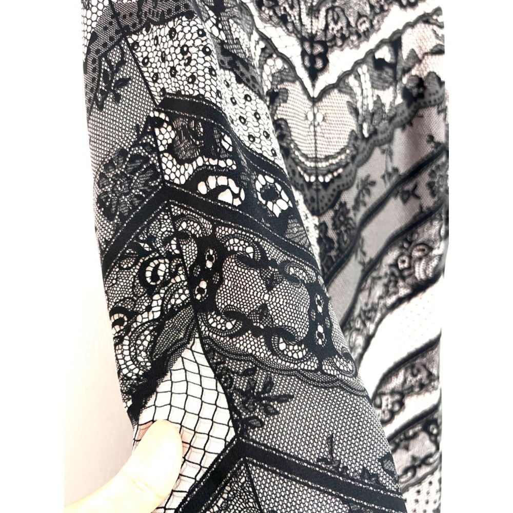 Cabi #3278 Black Lace Print Monaco Cami Black Nude Beige Size S - Picture 5 of 8